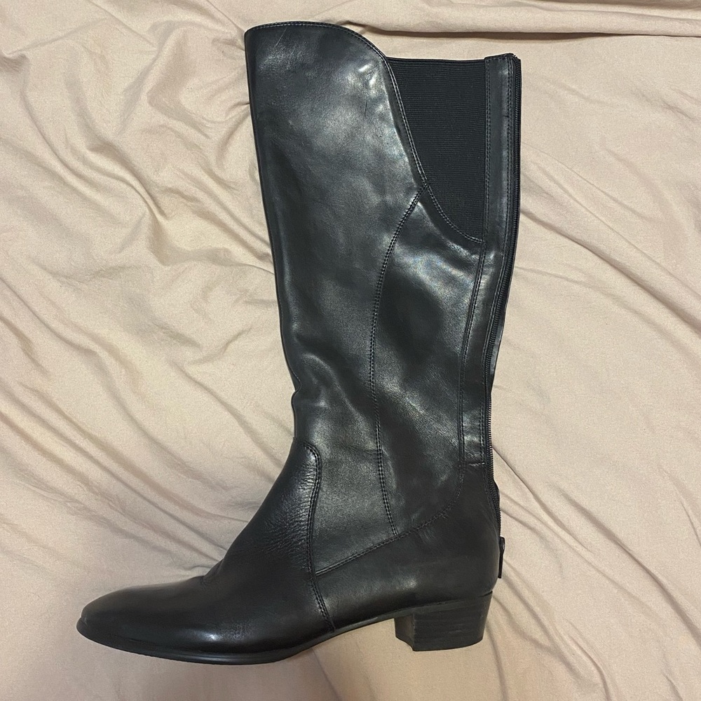 Michael Shannon black leather riding boots